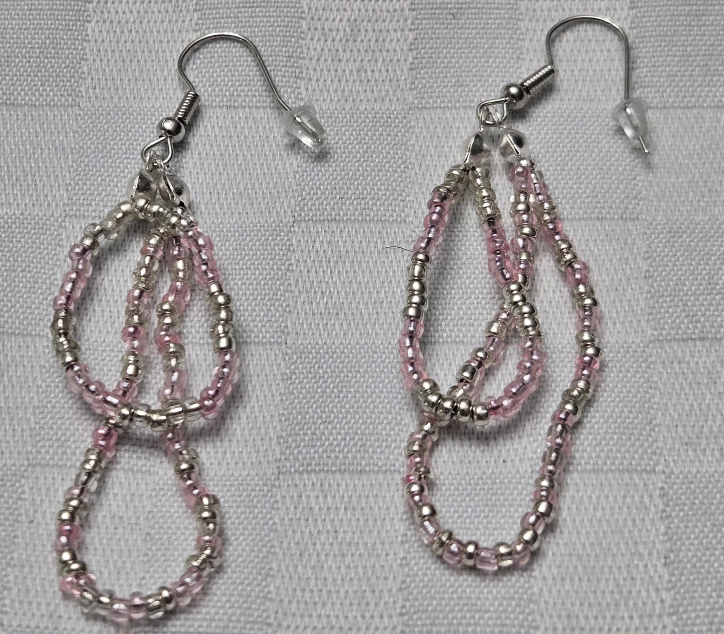Pink and Silver Earrings