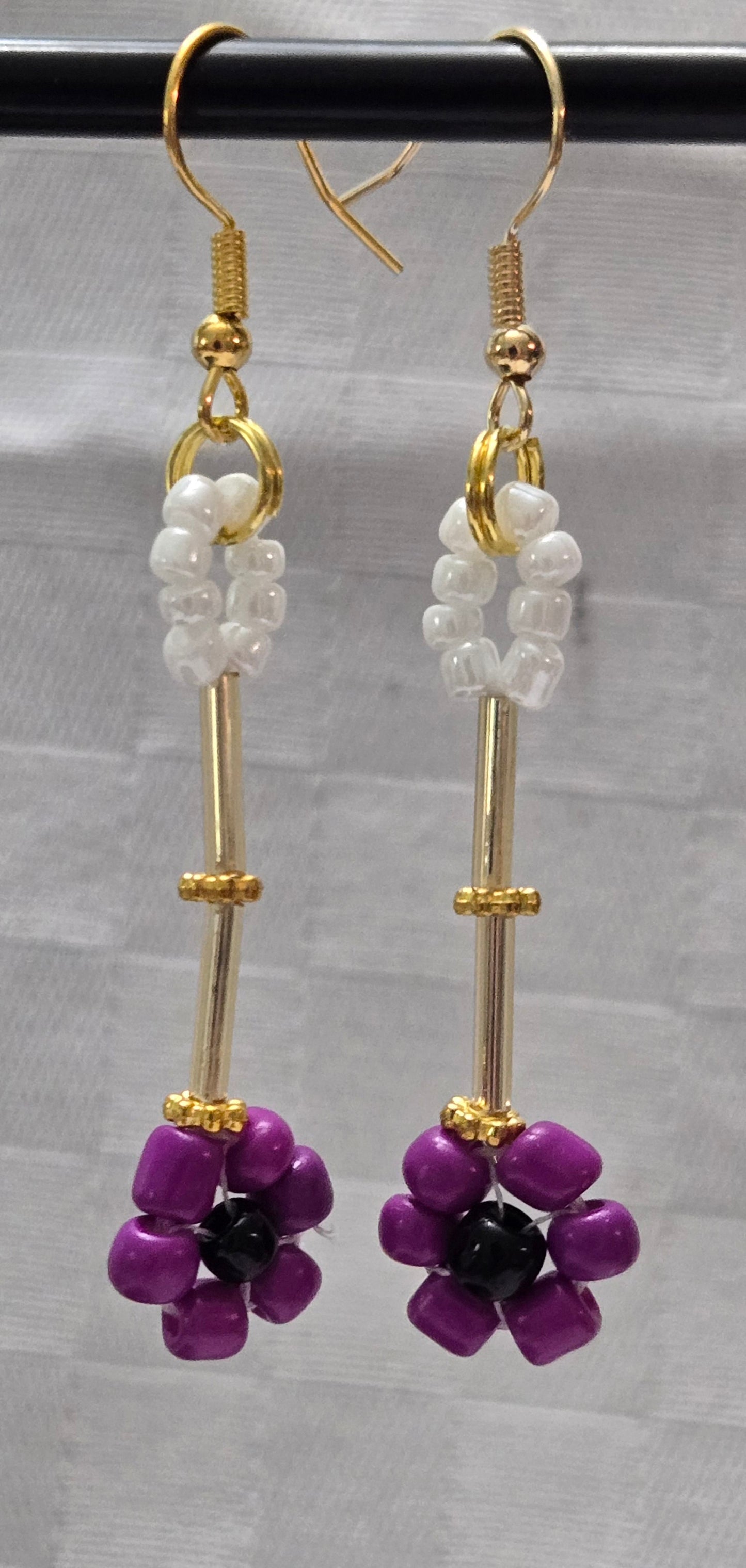 Purple Poppy Earrings