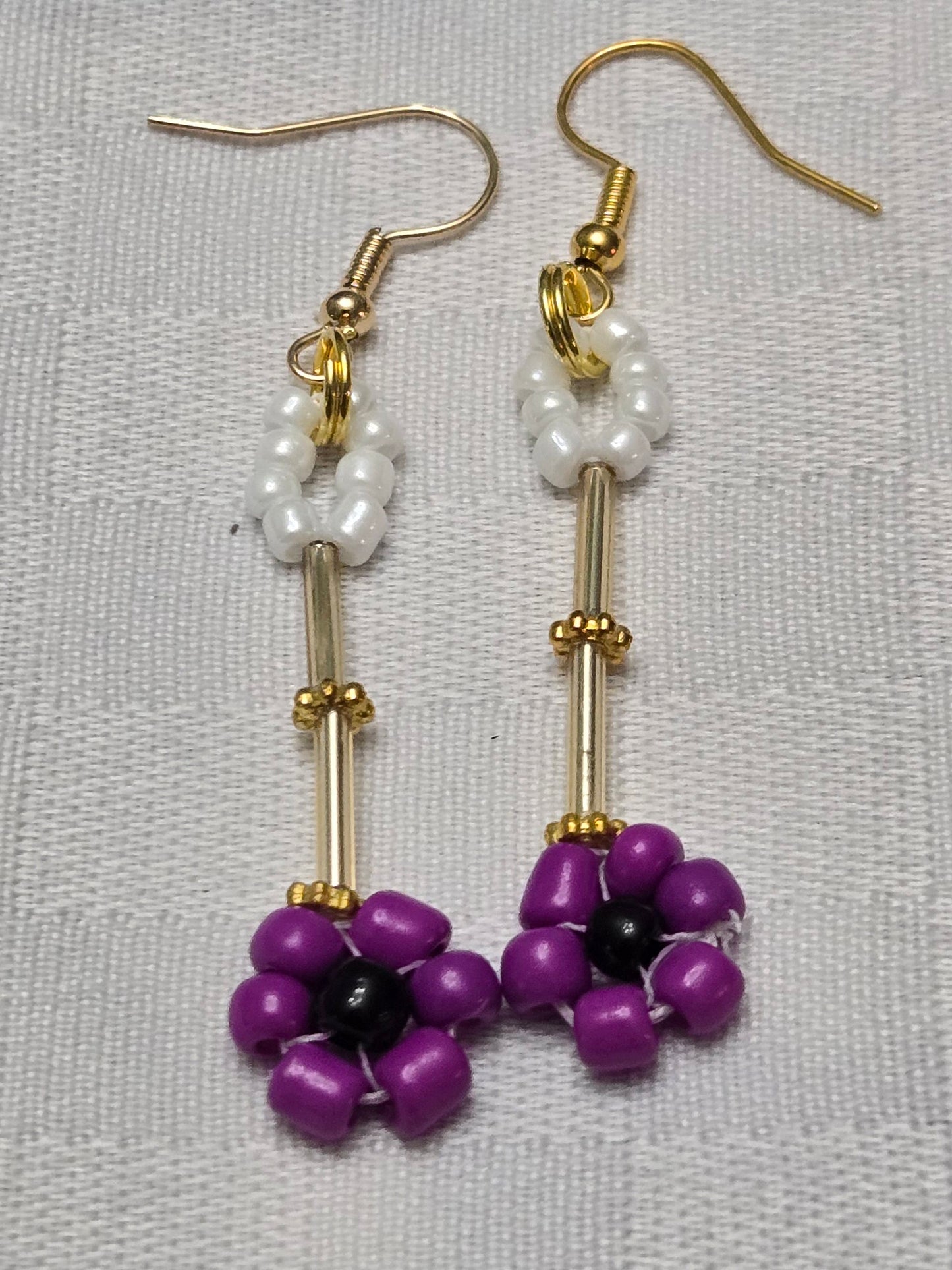 Purple Poppy Earrings