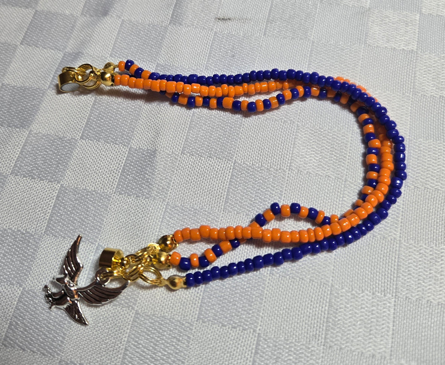 3 Strand Blue and Orange Bracelet