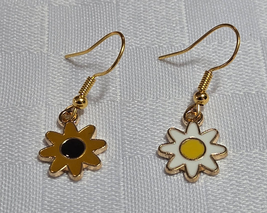 Mismatched Flower Charm Earrings