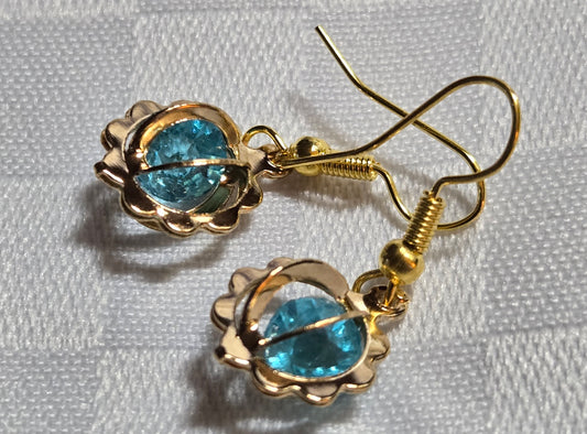 Light Blue Colored Stone Earrings