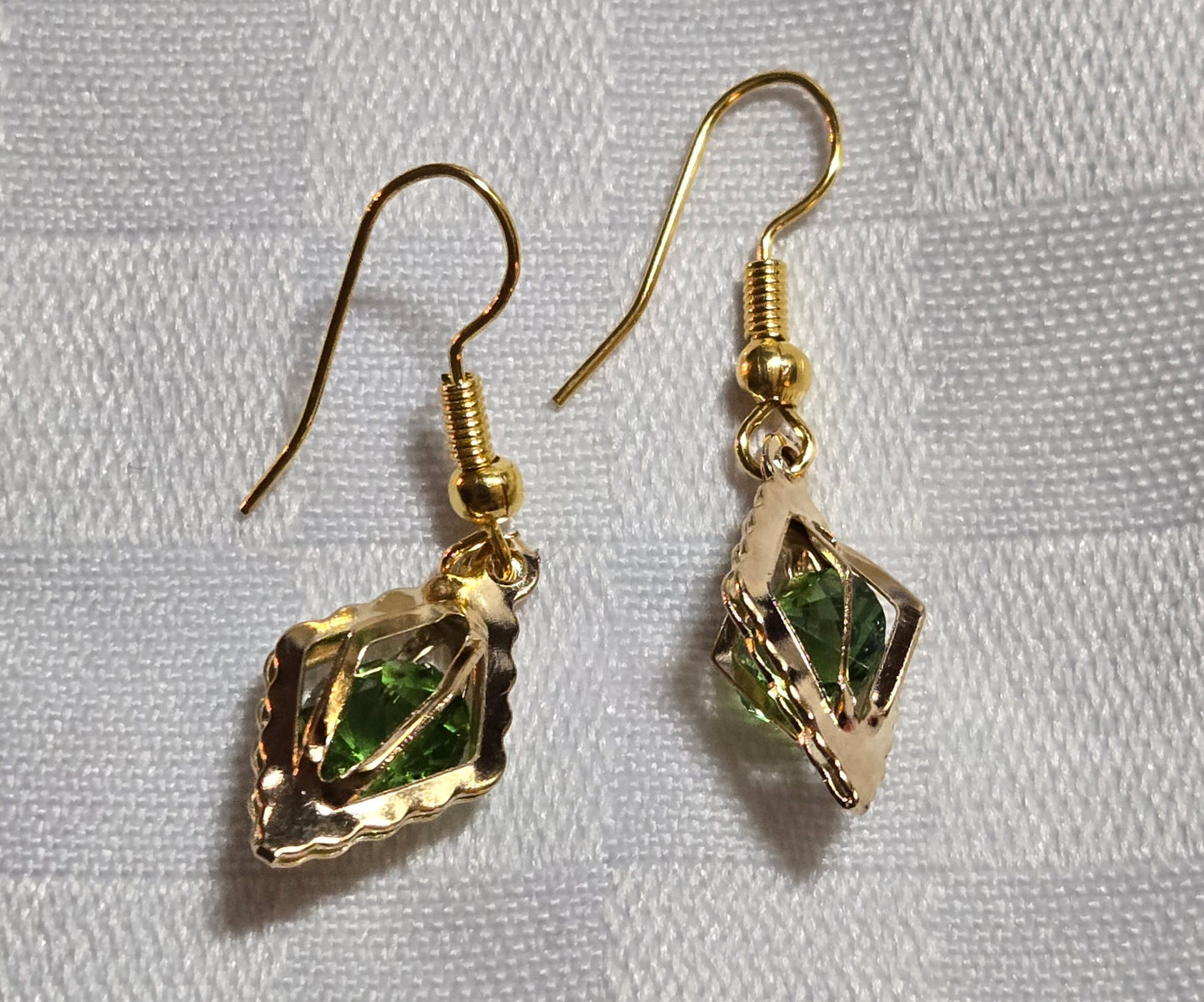 Green Colored Stone Earrings