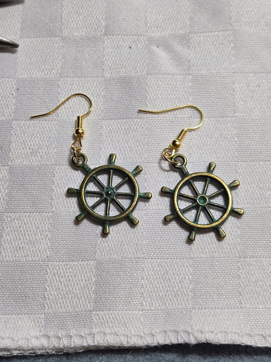 Ship Wheel Earrings