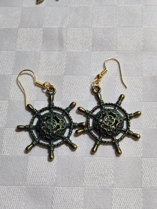Ship Wheel Earrings