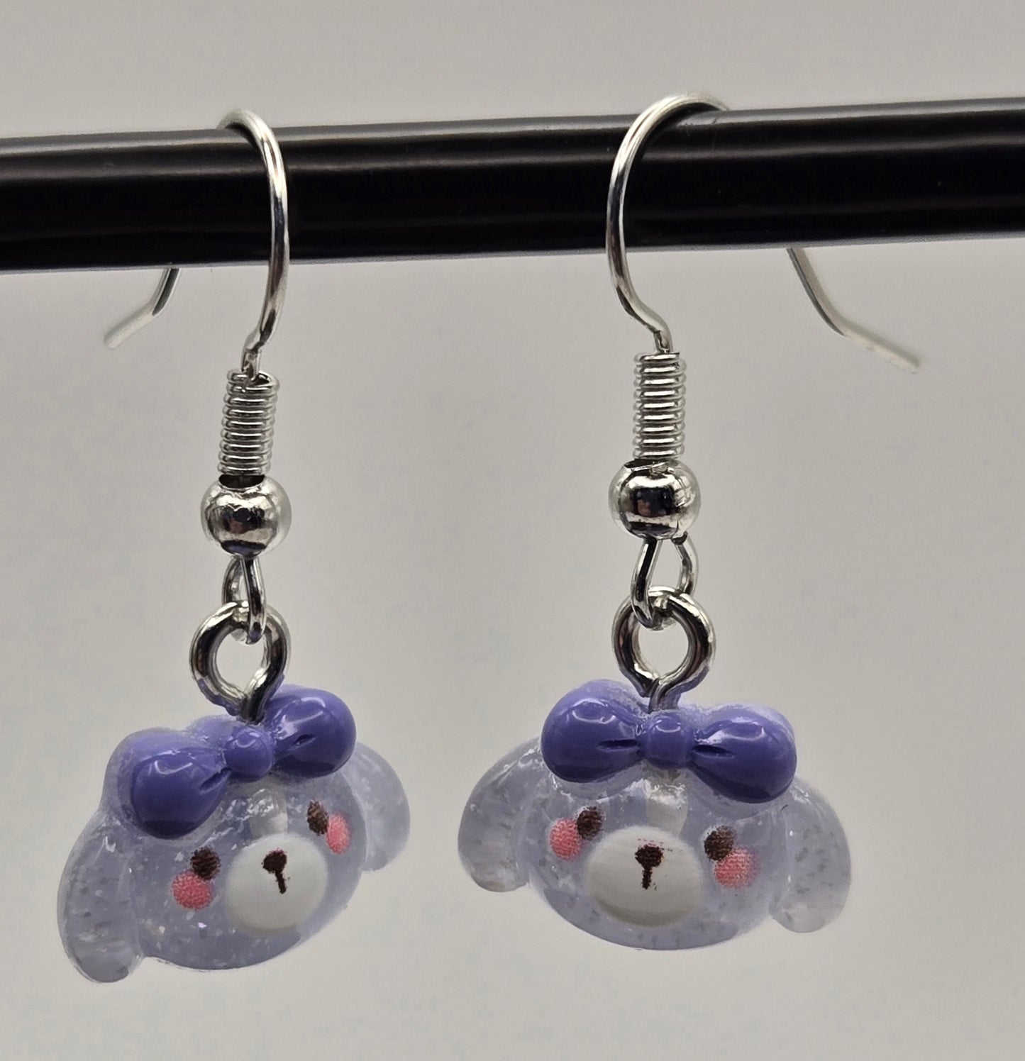 Purple Puppy Earrings