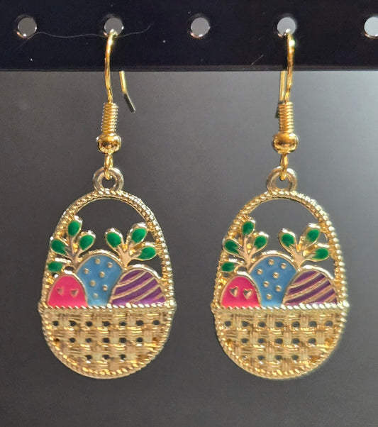 Easter Egg Basket Earrings