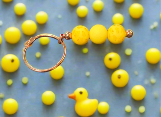 Yellow Rubber Ducks Copper Keychain