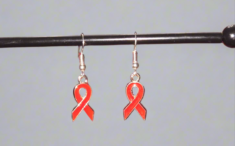 Red Awareness Ribbon Earrings