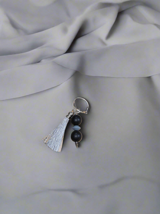 Black and Grey mirror/bag/cup Charm
