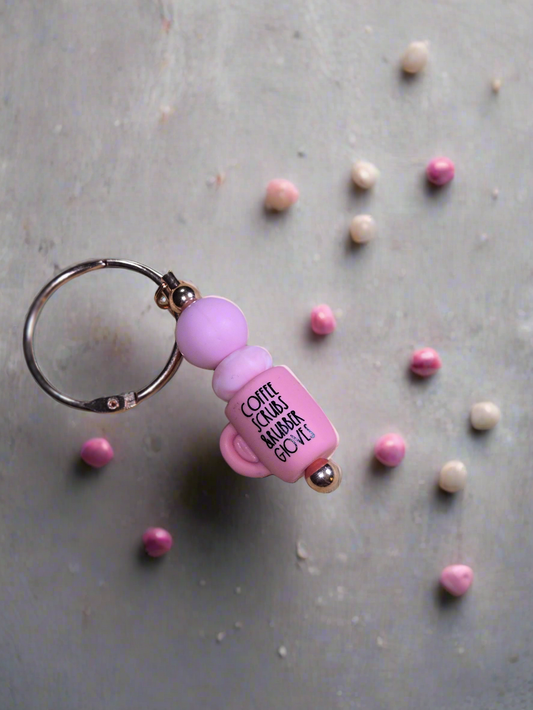 Pink and Copper Keychain