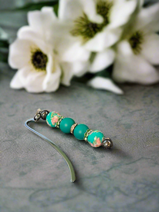 Green Floral Bookmark