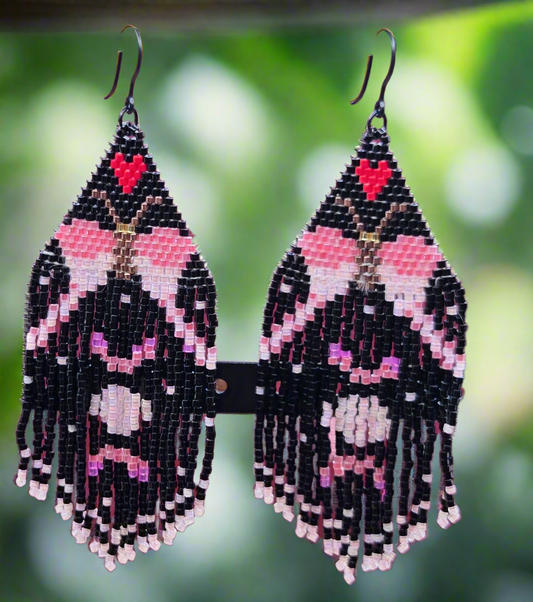 Long Tailed Silver Luna Moth Earrings
