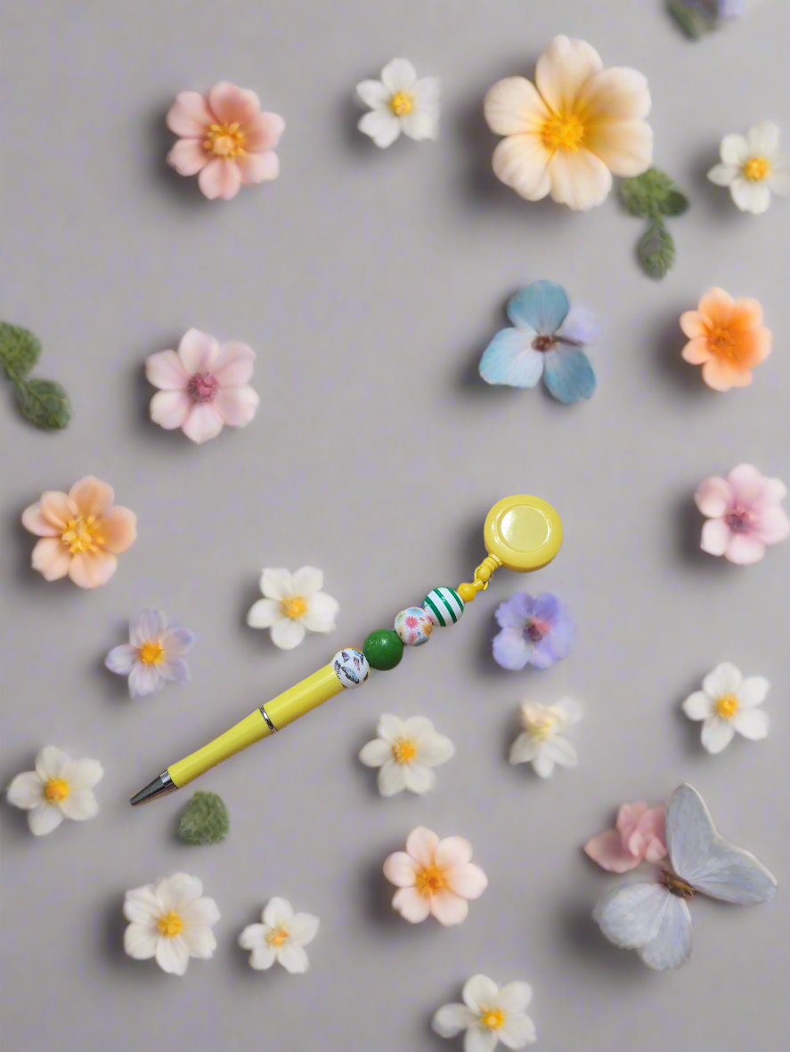 Flower and Butterfly Pen on a Reel
