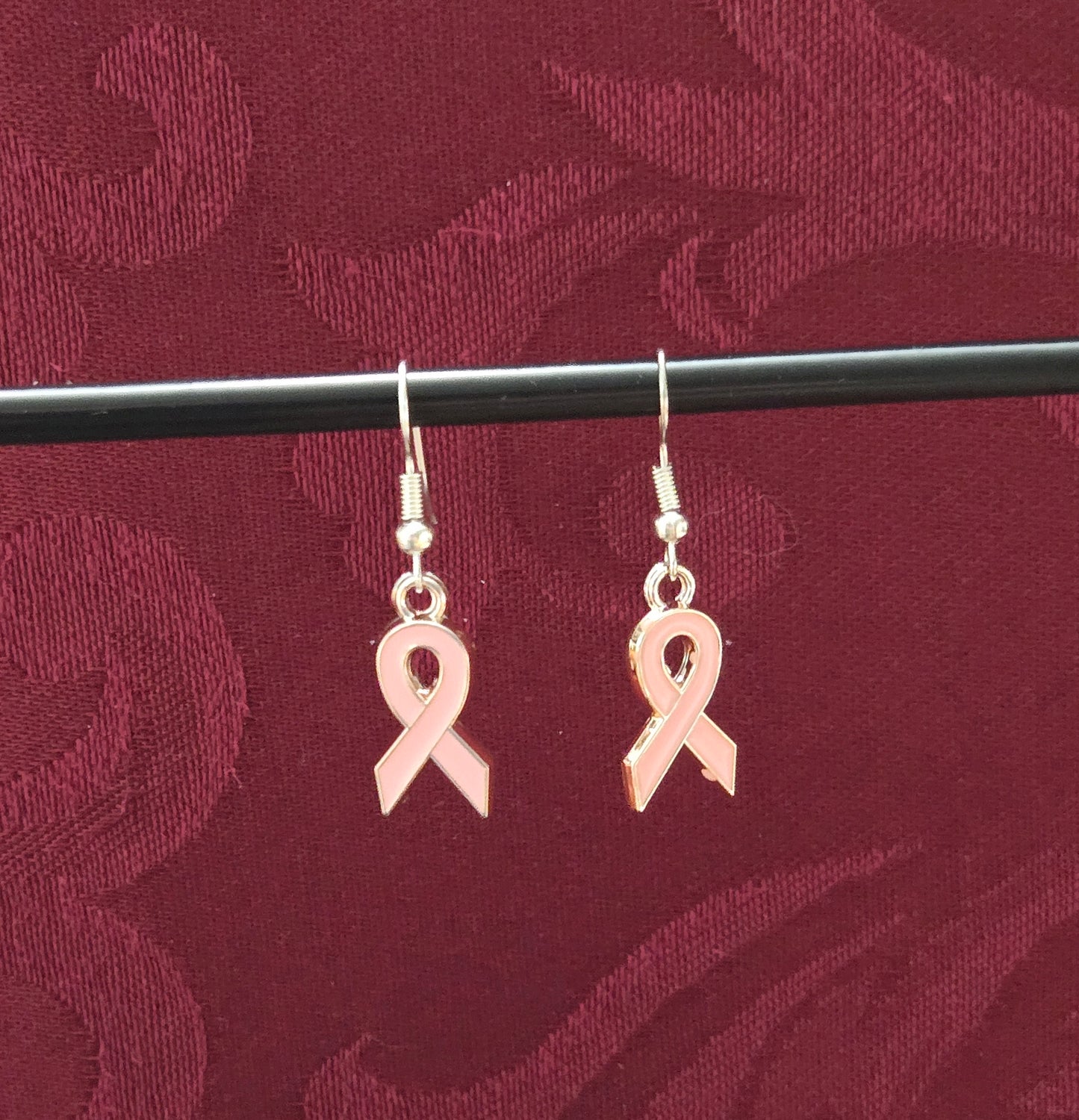 Light Pink Awareness Ribbon Earrings