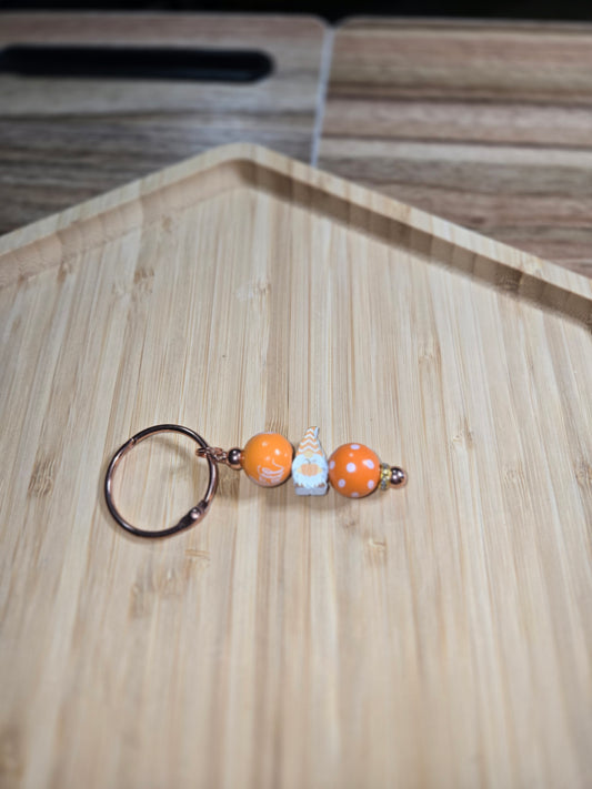 Orange  and Copper Keychain
